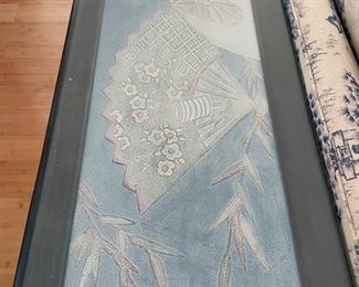 Asian-Style Console with Glass Top. Measures 54" x 16" D x 30" H. Photo 3 of 3.