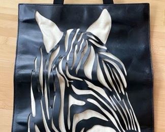 Leather Zebra Cutout Bag.