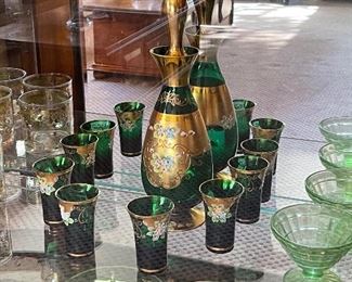Venetian glass wine set