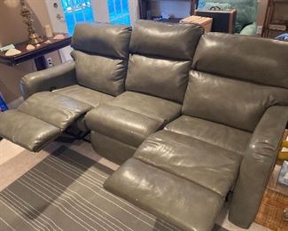 Great leather double reclining sofa $340