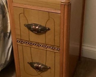 Antique Art Deco waterfall night stand $110