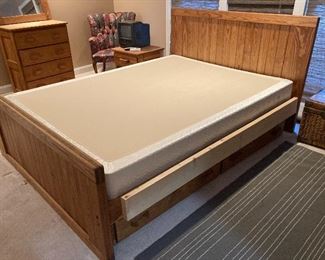 Solid wood Queen storage bed $240