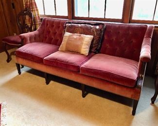 Great mid modern button back sofa!