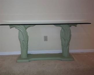 1970s Carved Serge Roche Style Console Table Made in Italy