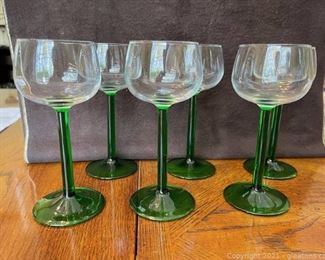 Green Stemmed Wire Glasses Luminare Inspired