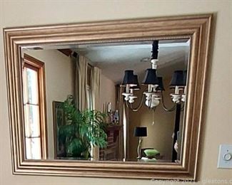 Nice Beveled Mirrored in Gold Distressed Look Frame