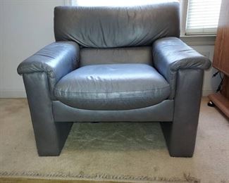 retro Preview Furniture Co Pewter Leather Chair
