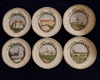 Set of 6 Longchamp Chateau Desert Plates