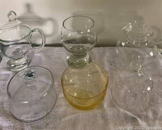 Six Glass Serving Dishes