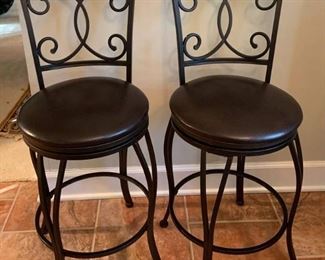 Two Scrollback Swivel Bar Stools