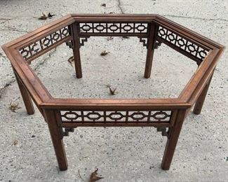 Vintage Carved Hexagon Coffee Table