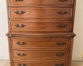 Vintage Dixie French Provincial Tall Boy Dresser