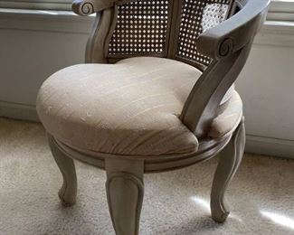 Vintage French Provincial Swivel Vanity Chair