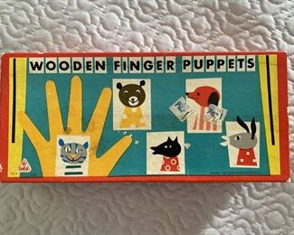 Vintage Wooden Finger Puppets
