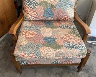 Wood and Upholstered Arm Chair