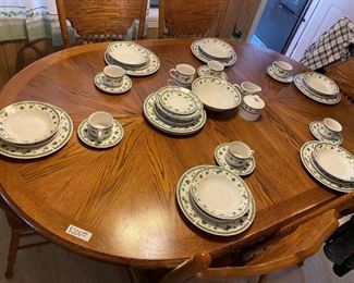 Sango Ivy Charm Dish Set
All pieces in excellent condition.
Includes:
-8 Dinner Plates 
-Cream & Sugar
-1 Serving Bowl
-8 Salad Bowls
-8 Saucers
-8 Cups
-8 Small Plates
Please bring your own boxes & wrapping.