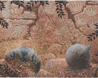 6026
Bill Dixon Jr.
20th/21st Century, New Mexico
Pottery Shards In The Rocks
Acrylic on canvas
Signed lower left: Dixon ©
30" H x 40" W
Estimate: $700 - $900