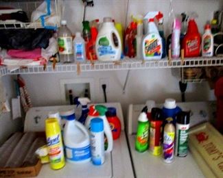 Household cleaning and sanitary products...many unopened or slightly used