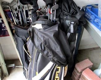 Golf clubs and bags
