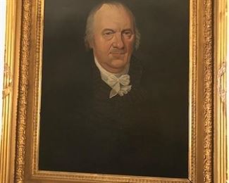 1840-50s OIL PAINTING (NOTICE THE EYES MOVE BACK AND FORTH TO GUARD THE HIDDEN SAFE BEHIND THE FRAME.)