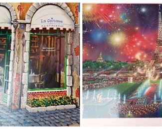 https://ctbids.com/estate-sale/13112/item/1202773 Serigraph by Arkady Ostritsky & Seriolithograph by Alexander Chen
Serigraph by Arkady Ostritsky. This artwork is named "La Couronne Restaurant (2000)." It is unframed and measures 23.25" x 34.5."Appraisal is attached and the retail replacement value in 2001 was $69. It is number 109 of 350. This serigraph is in color on wove paper. Signed in pencil, numbered, "Arkady was born in 1948 in Kishinev, Moldova. His work creates poignant vignettes, establishing a unique and special relationship between him and these magical places. As with many Israeli landscape painters, his use of Mediterranean light is a powerful unifying force in his work." https://www.parkwestgallery.com/browse-artwork/gallery/arkady-ostritsky/



Please check all art lot photos as they may have a certificate of authenticity or an appraisal.



Seriolithograph by Alexander Chen, This artwork is called "Eiffel Tower." The piece was produced in 1998 based on the certificate
