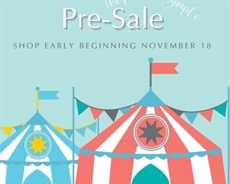 Pre-Sale will go live on Thurs, Nov 18 @ 9a (pureandsimplecarolinas.com)