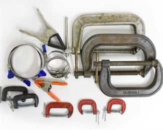 Various C Clamps, Hose Clamps & More