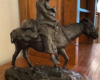 G. Harvey bronze "Muchacho con Gallo"  1986    15/50  from a  Santa Fe estate.