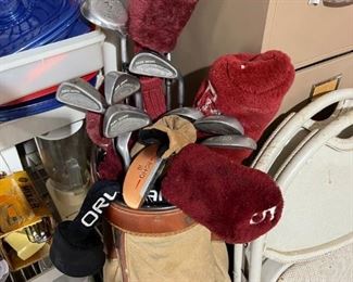 set of men's golf clubs. 