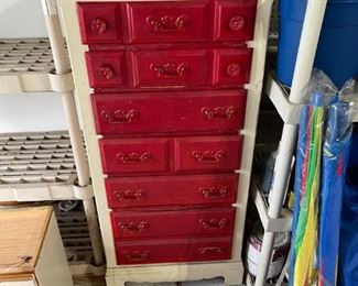 Could be restored easily, vintage lingerie chest of drawers. 