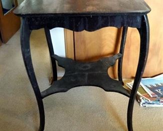 Antique Solid Wood Accent Table, 29.5" x 24" x 24"