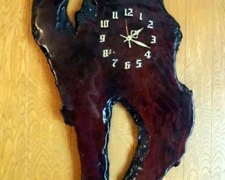 Custom Made Lacquered Wood Clock, 40" x 24"