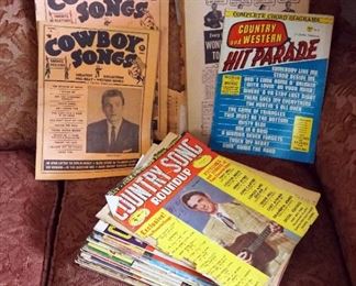 60s Era Magazines Including Songs That Live Forever, Cowboy Songs, Hit Parade, And Country Song Round Up
