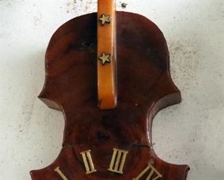 Lacquered Wood Violin Clock
