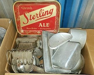 Aluminum And Stainless Steel Pots, Pans, Percolator Antique toaster And More
