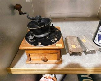 vintage coffee grinder, ice shavers