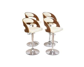 After Dodicci, Set of 4 Italian Mid-Century Bar Stools