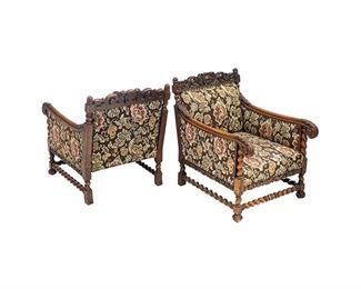 Pair of Upholstered Baroque Chairs