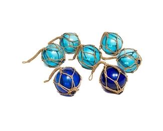 Collection of 7 Vintage Nautical Glass Floaters