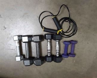 10 And 5 Lb Weights 1 Jump Rope
