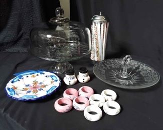 Entertainment Pieces Cake Plate Serving Dish Napkin Rings Etc