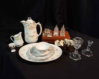 Vintage China Two Pitchers Salt And Pepper Shakers Etc