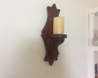 Retro wood candle holder 