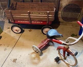 Radio Flyer Market Wagon, Antique Children’s Tricycle