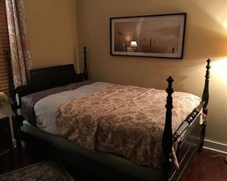 Antique 4 poster bed with rails