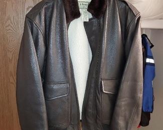 LL Bean Leather Bomber Jacket
