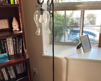 Iron and glass standing lamp