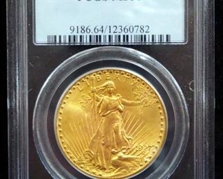 1927 St. Gaudens Double Eagle $20 Gold Coin, Certified PCGS, Graded MS64
