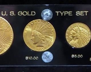 Gold Coin Set, Includes 1925 Eagle $20, 1910 Indian Head Eagle $10, 1913 Indian Head Eagle $5, And 1926 Indian Head Eagle $2-1/2