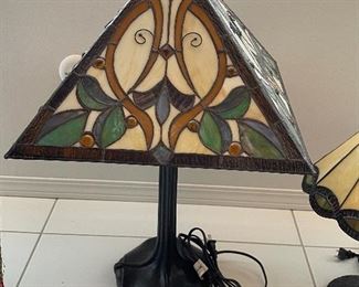 Mission style stained glass lamp